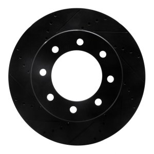 Dodge Ram 2500 Brake Rotor (1) - Front Left - R1 Concepts - Drilled & Slotted - Black - `09-`25